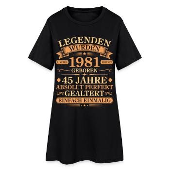 Jahrgang 1981 Perfekt Gealtert 45. Geburtstag - Frauen T-Shirt-Kleid - Schwarz - Vorne