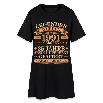 Jahrgang 1991 Perfekt Gealtert 35. Geburtstag - Frauen T-Shirt-Kleid - Schwarz - Vorne