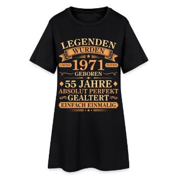Jahrgang 1971 Perfekt Gealtert 55. Geburtstag - Frauen T-Shirt-Kleid - Schwarz - Vorne