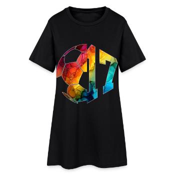 NR. 17 FUßBALLER NUMMER 17 FUßBALL 17. GEBURTSTAG - Frauen T-Shirt-Kleid - Schwarz - Vorne