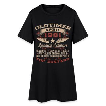 45. Geburtstag Geschenk Mann Oldtimer April 1981 - Frauen T-Shirt-Kleid - Schwarz - Vorne