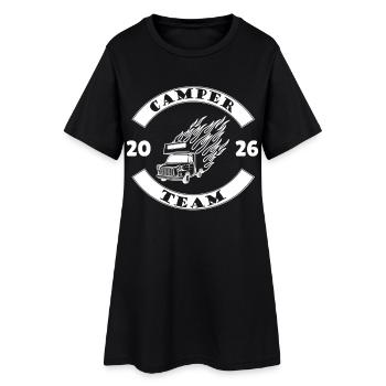 Camper Team 2026 – Camping Crew - Frauen T-Shirt-Kleid - Schwarz - Vorne