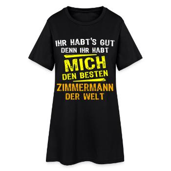 Zimmermann Geschenk - Frauen T-Shirt-Kleid - Schwarz - Vorne