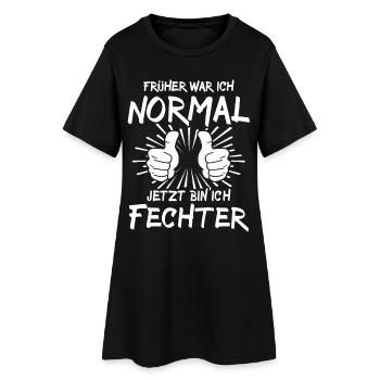 Fechter - Frauen T-Shirt-Kleid - Schwarz - Vorne