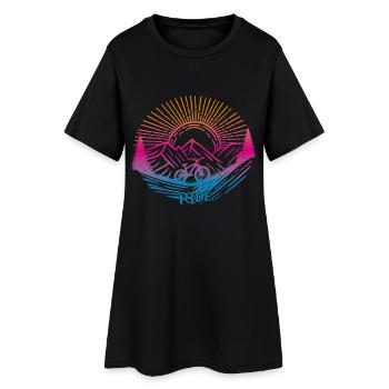 Descente à vélo - Robe T-shirt Femme - noir - Devant