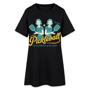 Pickleball: Der glorreiche Rallye-Witzspieler - Frauen T-Shirt-Kleid - Schwarz - Vorne