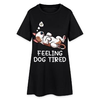 Un bull terrier miniature Bull Terrier Épuisé - Robe T-shirt Femme - noir - Devant