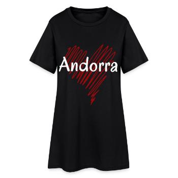 J’aime Andorre, cœur d’Andorre - Robe T-shirt Femme - noir - Devant