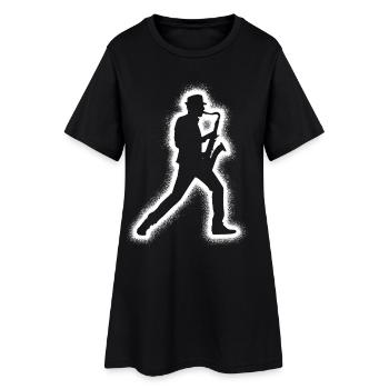 Saxophonist Saxofon Kinder Jungen Herren Saxophon - Frauen T-Shirt-Kleid - Schwarz - Vorne