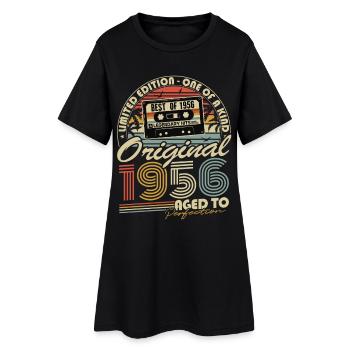 Cadeau d’anniversaire original vintage de 1956 - Robe T-shirt Femme - noir - Devant