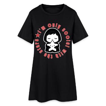 Introverti Étoile Social With The Stars - Robe T-shirt Femme - noir - Devant