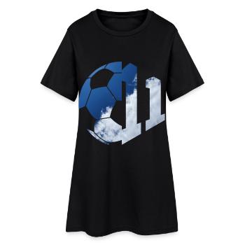 NR. 11 FUßBALLER NUMMER 11 FUßBALL 11. GEBURTSTAG - Frauen T-Shirt-Kleid - Schwarz - Vorne