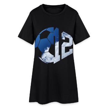 NR. 12 FUßBALLER NUMMER 12 FUßBALL 12. GEBURTSTAG - Frauen T-Shirt-Kleid - Schwarz - Vorne