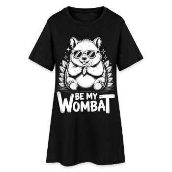 Kawaii Wombat avec lunettes de soleil - Robe T-shirt Femme - noir - Devant