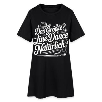Das Größte Line Dance Natürlich - Frauen T-Shirt-Kleid - Schwarz - Vorne