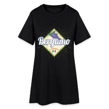 Bergamo Lombardei Italien Weintrauben Souvenir - Frauen T-Shirt-Kleid - Schwarz - Vorne