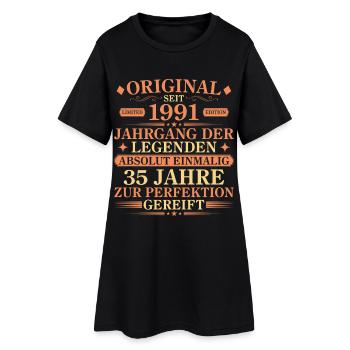 Original 1991 Jahrgang der Legenden 35 Jahre - Frauen T-Shirt-Kleid - Schwarz - Vorne