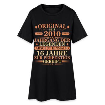 Original 2010 Jahrgang der Legenden 16 Jahre - Frauen T-Shirt-Kleid - Schwarz - Vorne
