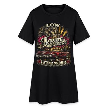 Lowrider Auto Low Bruyant Latino Proud - Robe T-shirt Femme - noir - Devant
