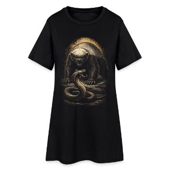 Honigdachs Honey Badger Tier - Frauen T-Shirt-Kleid - Schwarz - Vorne