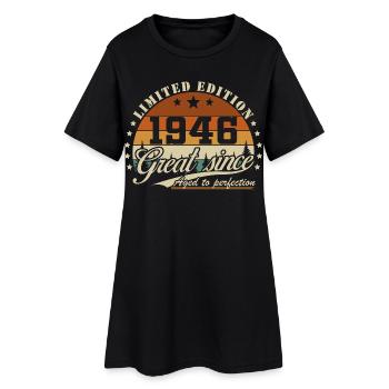 1946 Vintage Rétro Cadeau D'anniversaire - Robe T-shirt Femme - noir - Devant