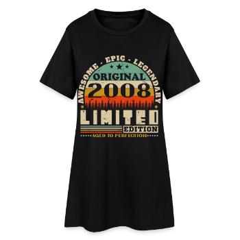 2008 Vintage Rétro Cadeau d’anniversaire - Robe T-shirt Femme - noir - Devant