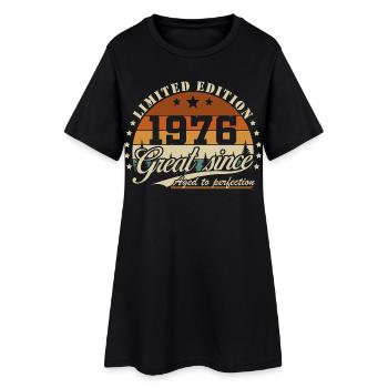 1976 Vintage Rétro Cadeau D’anniversaire - Robe T-shirt Femme - noir - Devant