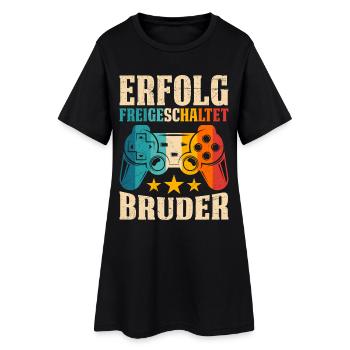Familie Set ERFOLG FREIGESCHALTET BRUDER LUSTIG - Frauen T-Shirt-Kleid - Schwarz - Vorne