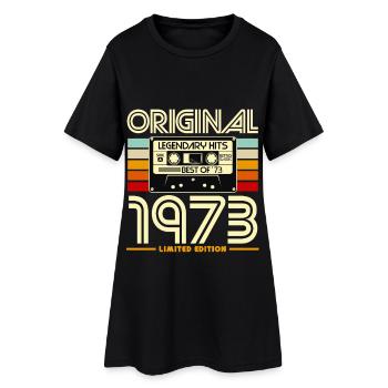 Original 1973 Cassette Rétro - Robe T-shirt Femme - noir - Devant