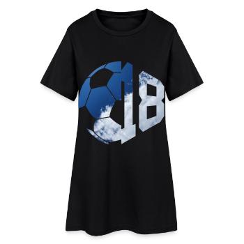 NR. 18 FUßBALLER NUMMER 18 FUßBALL 18. GEBURTSTAG - Frauen T-Shirt-Kleid - Schwarz - Vorne