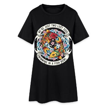 Tatouage du poisson koi au Japon - Robe T-shirt Femme - noir - Devant