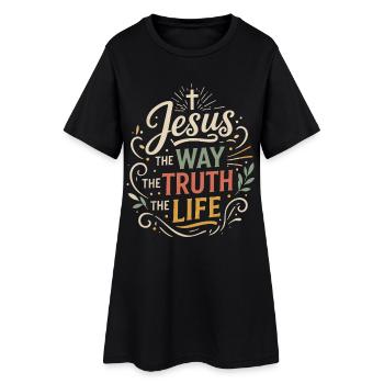 Verset biblique de Jésus, La voie de la vérité, la vie - Robe T-shirt Femme - noir - Devant