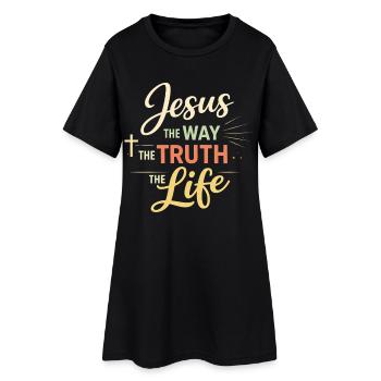 Jesus Bibelvers Der Weg Die Wahrheit Das Leben - Frauen T-Shirt-Kleid - Schwarz - Vorne
