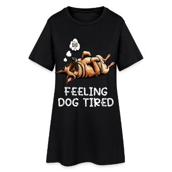 Fatigué par le chien Berger Belge Malinois - Robe T-shirt Femme - noir - Devant
