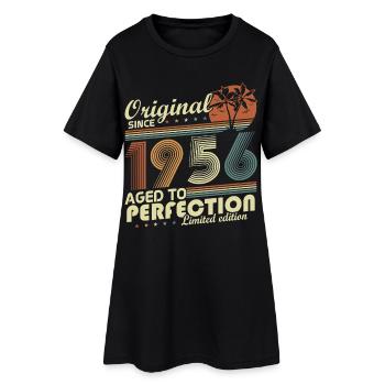 Cadeau d’anniversaire rétro vintage original de 1956 - Robe T-shirt Femme - noir - Devant