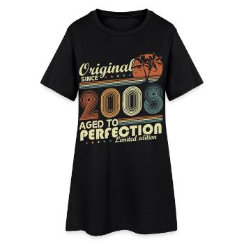 Original 2008 Vintage Retro Geburtstag Geschenk - Frauen T-Shirt-Kleid - Schwarz - Vorne