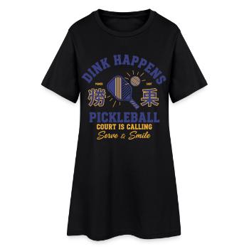 Joueur drôle de pickleball Dink Happen Love - Robe T-shirt Femme - noir - Devant