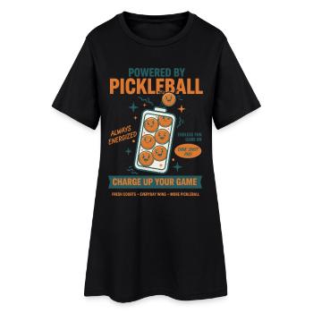Pickleball Powered By Pickleball Funny Player - Women’s T-Shirt Dress - black - Front