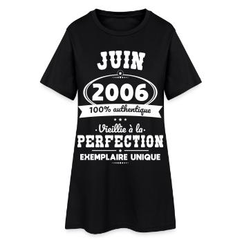 Anniversaire 20 ans - Juin 2006 Perfection - Robe T-shirt Femme - noir - Devant