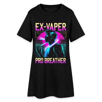 Non-smoker Ex Smoker Ex Vaper - Women’s T-Shirt Dress - black - Front