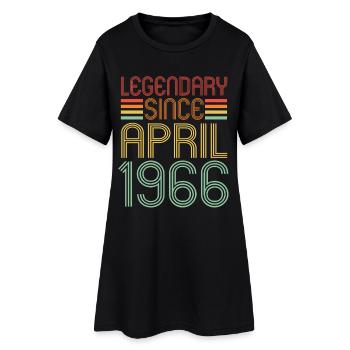 Légendaire depuis avril 1966, Rétro, anniversaire - Robe T-shirt Femme - noir - Devant