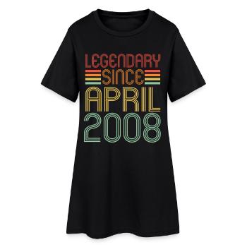 Legendary since April 2008, Retro, Birthday - Women’s T-Shirt Dress - black - Front