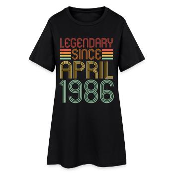 Legendary since April 1986, Retro, Geburtstag - Frauen T-Shirt-Kleid - Schwarz - Vorne