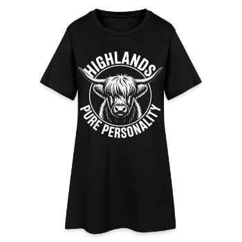 Highland Cow Pure Personality - Women’s T-Shirt Dress - black - Front