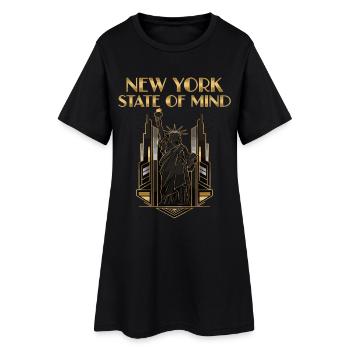New York Freiheitsstatue USA Vintage - Frauen T-Shirt-Kleid - Schwarz - Vorne