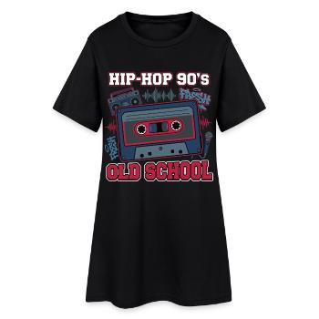 Hip Hop 90s Oldschool Cassette Retro - Women’s T-Shirt Dress - black - Front