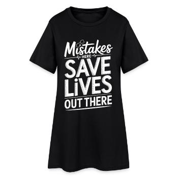 Erreurs de paramédic ici Sauvent des vies Soins d’urgence - Robe T-shirt Femme - noir - Devant
