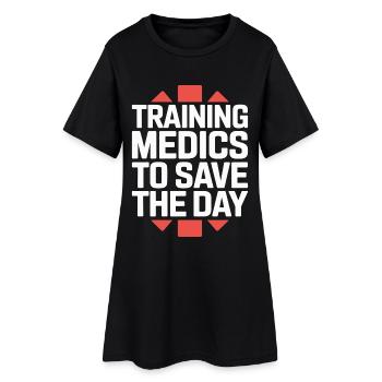 Un paramédic forme des ambulanciers pour sauver un éducateur EMS - Robe T-shirt Femme - noir - Devant