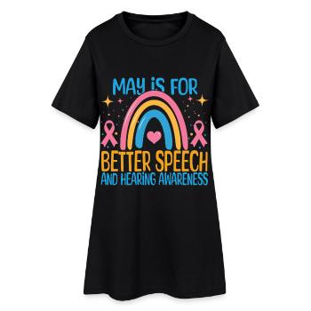 Mai est pour une meilleure prise de conscience de la parole et de l’audition - Robe T-shirt Femme - noir - Devant