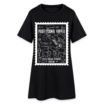 Orthophoniste professionnelle Yapper Speech Language - Robe T-shirt Femme - noir - Devant
